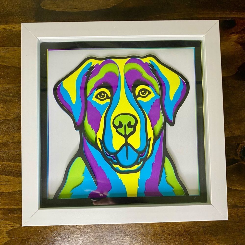 3D Labrador Multicolor Shadowbox - Picture 5 of 8